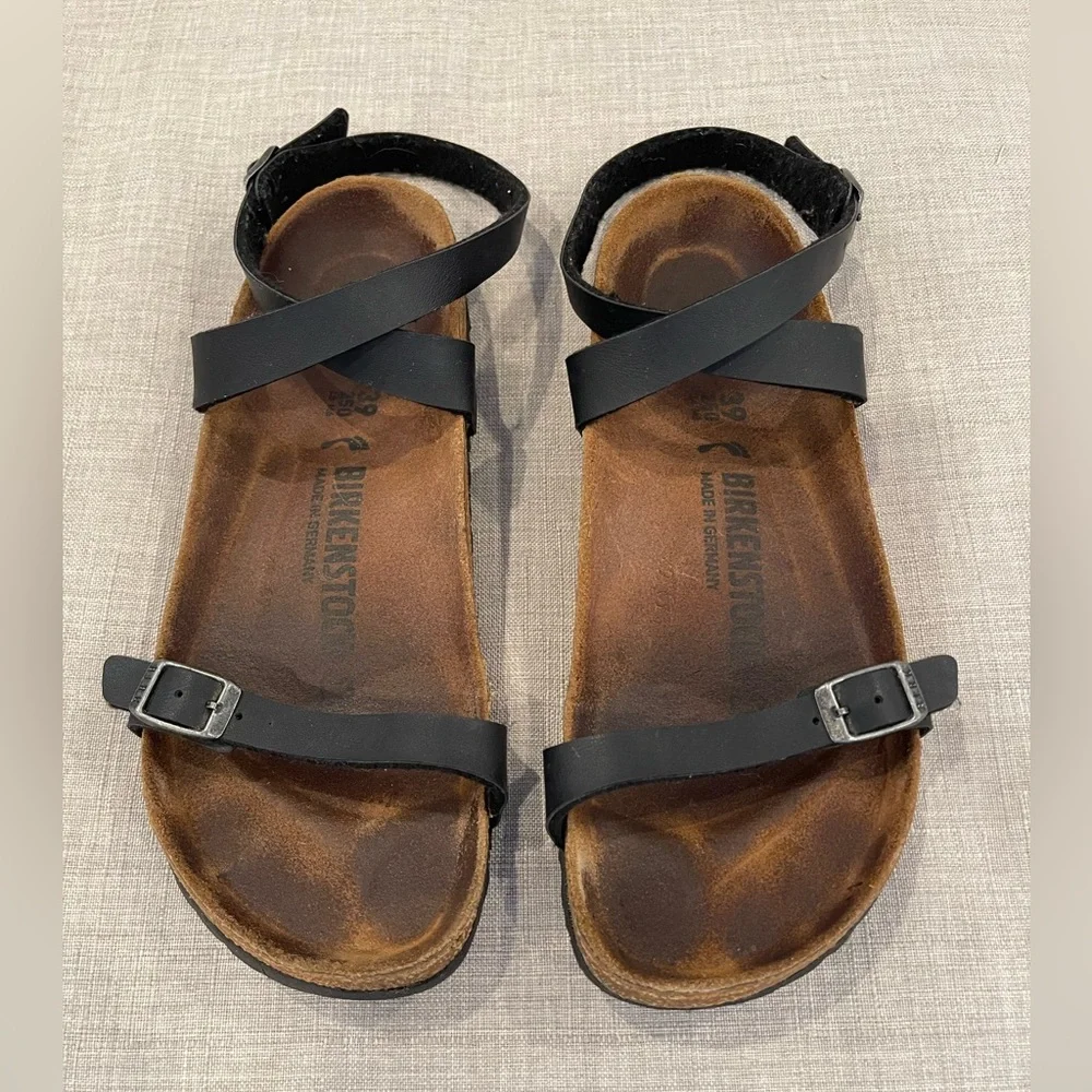 Birkenstock Daloa black criss cross strap sandals women 9 EU 39 GUC - Picture 4 of 9